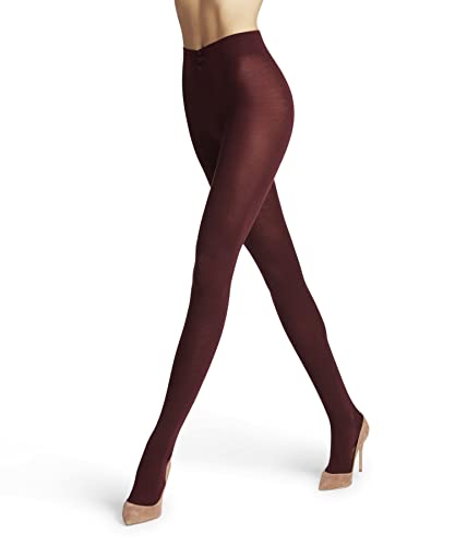 FALKE Kobiety Rajstopy Softmerino W TI Wełna Merynosa Bawełna grube jednokolorowe 1 Para, Czerwony (Barolo 8596), S