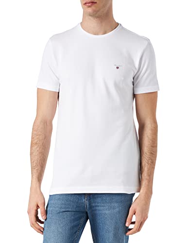 GANT Męski T-shirt, biały, 3XL