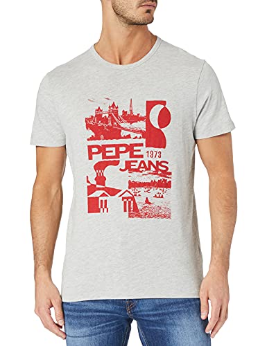 Pepe Jeans Męski T-shirt Dan, 933 szary Marl, S