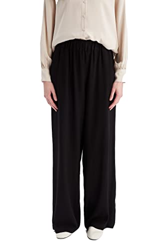 DeFacto Damskie spodnie do biegania z dzianiny na co dzień – standardowy krój, spodnie do joggingu, damskie spodnie do joggingu, dres do joggingu, czarny, 42