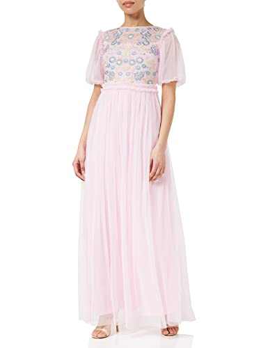 Frock and Frill Damska sukienka z haftem kwiatowym na specjalne okazje, 38