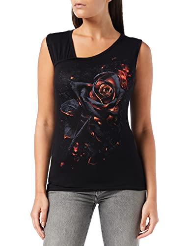 Spiral - BURNT ROSE - Asymetryczny top kamizelka - marszczone ramiona - czarny - S