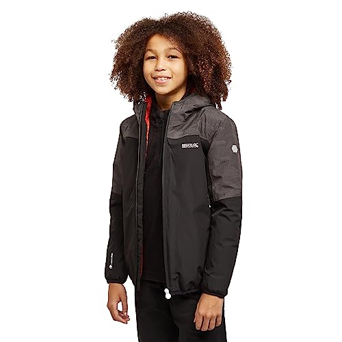 Regatta Unisex dziecięca kurtka wulkanics V, Czarny/popiół, 3 Lata