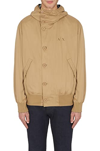 Armani Exchange Męska bluza z kapturem, kurtka kamuflażowa, Zielony kamuflaż, M