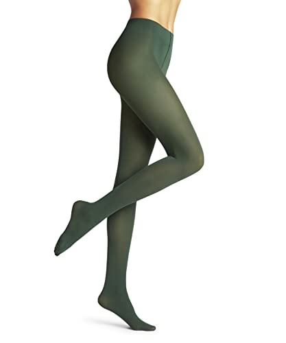 FALKE Kobiety Rajstopy Pure Matt 50 DEN W TI Półprzezroczyste 50 Den półprzezroczyste jednokolorowe 1 Para, Zielony (Hunter Green 7441), XL