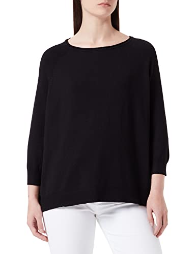 VERO MODA Damski sweter z dzianiny VMNELLIE Glory 3/4 Boxy Blouse GA NOOS, czarny, L