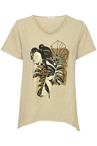 Damska koszulka z grafiką Cream Short Sleeved Koszulka z nadrukiem Top Regular Fit Kobiety, Biała papryczka, L