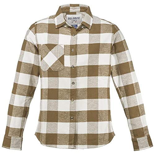 Dolomite Damska koszula biznesowa Camisa WS Flanell Check, beżowa Latte Beige/Oak Brown, XXL, Latte beżowy/brązowy, XXL