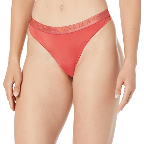 Emporio Armani Damskie majtki typu stringi z mikrofibry, Cynamon, L