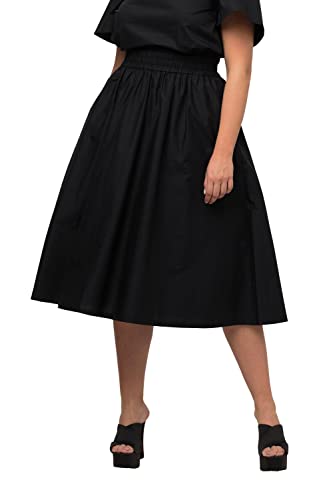 Ulla Popken, Damska, duże rozmiary, spódnica midi, czarny, 46