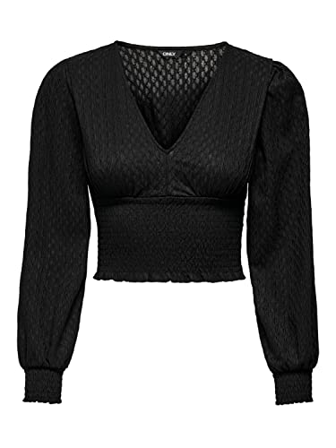 ONLY Onlhannah L/S Smock JRS Noos Top damski, czarny, 3XL