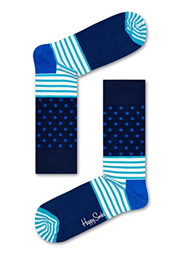 Happy Socks Stripes & Dots, kolorowe i zabawne, Skarpety dla kobiet i mężczyzn, Niebieski (36-40)