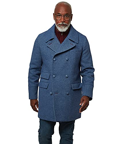 Joe Browns Męski płaszcz w sensacyjnym stylu grochu, Jasnoniebieski, S