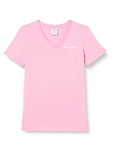 Champion Damska koszulka Legacy American Classics z dekoltem w serek S/S, różowy (Hot Pink), XS