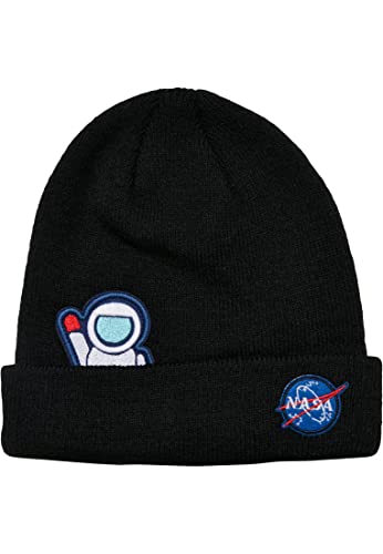 Mister Tee Czapka beanie NASA Embroidery Kids Beanie Hat, czarna, L/XL, czarny, L-XL