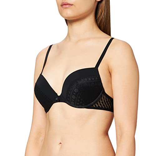 ESPRIT Damski nowoczesny biustonosz z koronką Par Classic Push Bra, 001, 80B