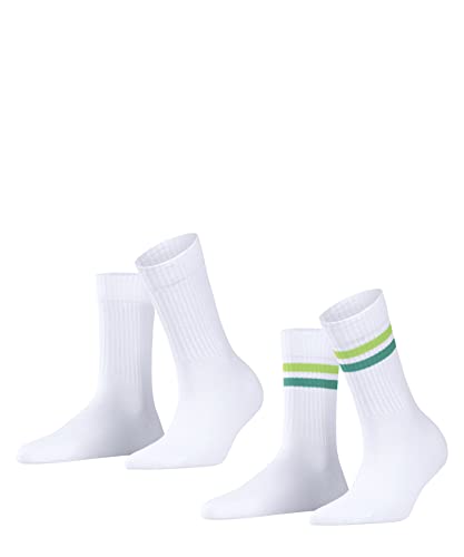 ESPRIT Kobiety Skarpety Tennis Stripe 2-Pack W SO Trwała Organiczna Bawełna jednokolorowe 2 Pak, Biały (Woolwhite 2090), 39-42