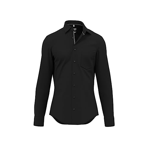 Seidensticker Męska koszula slim fit z długim rękawem, czarny, 43