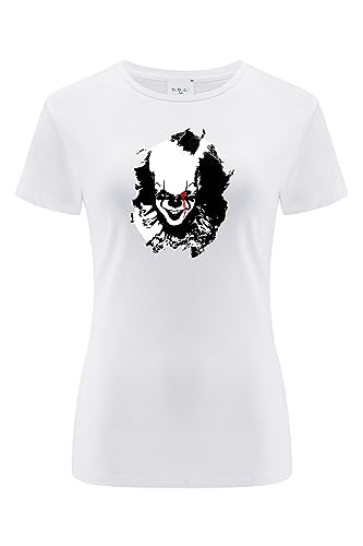 ERT GROUP oryginalny i oficjalnie licencjonowany horror biały t-shirt damski wzór It 011, dwustronny nadruk rozmiar XS, It 011 White 2, XS