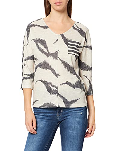 Street One Koszulka damska, Dzianinowy błyszczący piaskowy melanż, 38