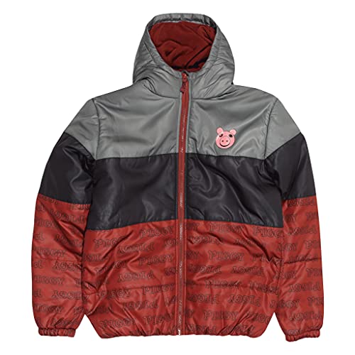 Piggy Faces Puffer Jacket, Kids, 5-15 Years, Burgundy / Black, Official Merchandise