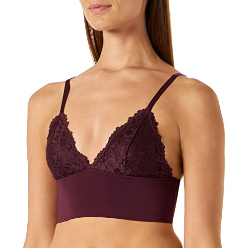 women'secret Damska braletka trójkątna koronka granat czerwony biustonosz, M, granatowo-czerwony, M