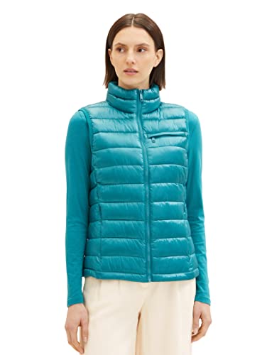 Lekka pikowana kamizelka damska TOM TAILOR, 21178-wiecznie zielony, M