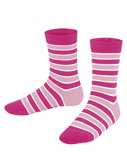 FALKE Uniseks - dzieci Skarpety Simple Stripes K SO Zrównoważona Bawełna z wzorem 1 Para, Różowy (Gloss 8550), 23-26 (2-3 lata)