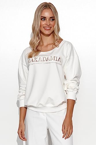Makadamia, Bluzka damska M788 kremowa, rozmiar 40/42, kremowy, 40-42