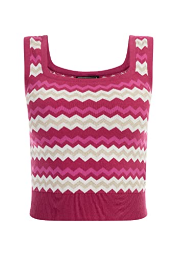 faina Damski tank top z dzianiny 11026718, różowy, wielokolorowy, L, Różowy, wielokolorowy, L