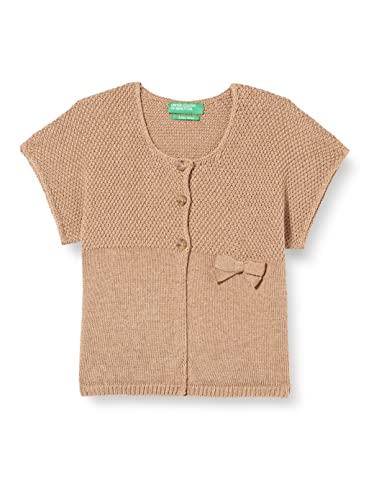 United Colors of Benetton Sweter dziewczęcy kardigan, Caramello 68h, 9 Miesiące