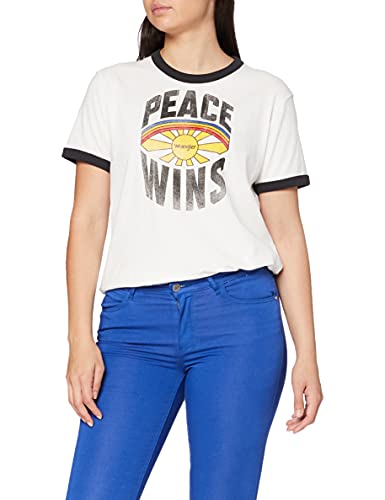 Wrangler Damska koszulka Relaxed Ringer, Washed Black, M