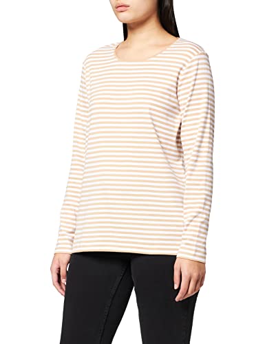 Maerz Longsleeve, Rundhals, Gestreift Damska koszulka dresowa, piaskowy, 32