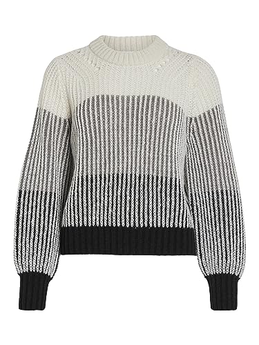 Vila Damski sweter z dzianiny Visalina L/S O-Neck Knit Top/Pb, czarny, XL