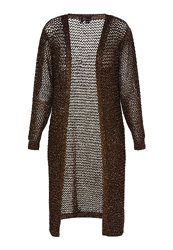 faina Damski kardigan z przędzą efektową 11026975, czarno-złoty, S, czarny złoty, S