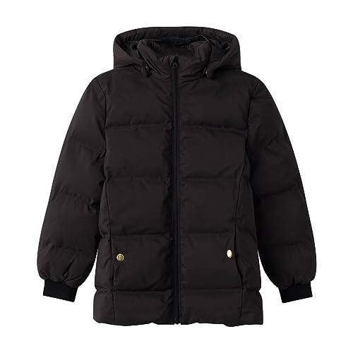 NAME IT Dziewczęca kurtka puchowa TB NKFMELLOW, czarna, 128, Schwarz, 128 cm