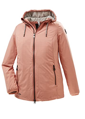 STOY Damska kurtka softshell z kapturem - duże rozmiary STS 5 WMN SFTSHLL JCKT, koralowa, 56, 38102-000