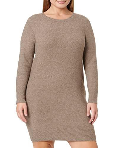 ONLY Petite Women's ONLRICA Life L/S O-Neck Dress KNT FN PTT sukienka, Brownie/Szczegóły: W. Melanż, XXS, Brownie/szczegóły: w. Melange, XXS