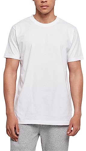Build Your Brand Męski t-shirt Basic Round Neck, klasyczny krój dostępny w wielu kolorach, rozmiary XS-5XL, biały, XS
