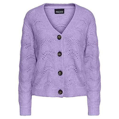 PIECES LPBIBBI LS Knit Kardigan TW NOOS BC, Purple Rose, 122/128 cm