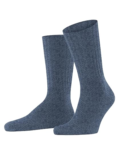 FALKE Mężczyźni Nelson M SO Wełna Merynosa jednokolorowe 1 Para, Niebieski (Light Denim 6660), 43-46