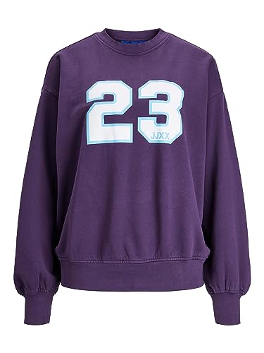 Bestseller A/S Damska bluza JXJADA Soft Loose LS Sweat SWT NOOS, fioletowa welur/nadruk: 23, XS, Purple Velvet/Print:23, XS