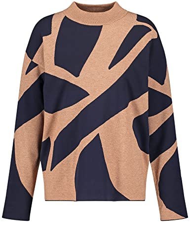 Gerry Weber Damski sweter 871043-35701, brązowy/niebieski wzór, 38