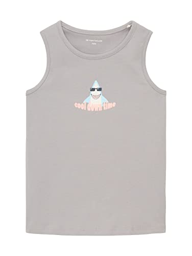 TOM TAILOR Chłopięcy dziecięcy tank top z nadrukiem, 17590 – Smoky Grey, 116