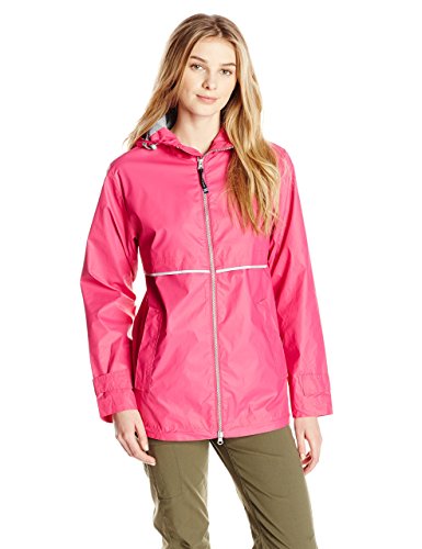 Charles River Apparel Damska kurtka przeciwdeszczowa New Englander Wind & Waterproof (Reg/Ext Sizes), Odblaskowy różowy, XXL