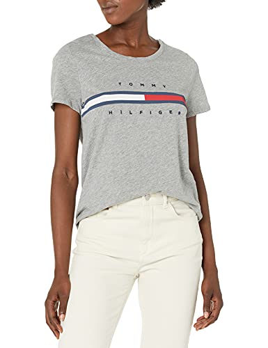 Tommy Hilfiger Damska koszulka z magnesowymi guzikami Signature Stripe Tee