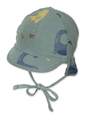 Sterntaler Unisex dziecięca dwustronna czapka z daszkiem na kark, dinozaury, czapka dziecięca, ciemnozielony, 41