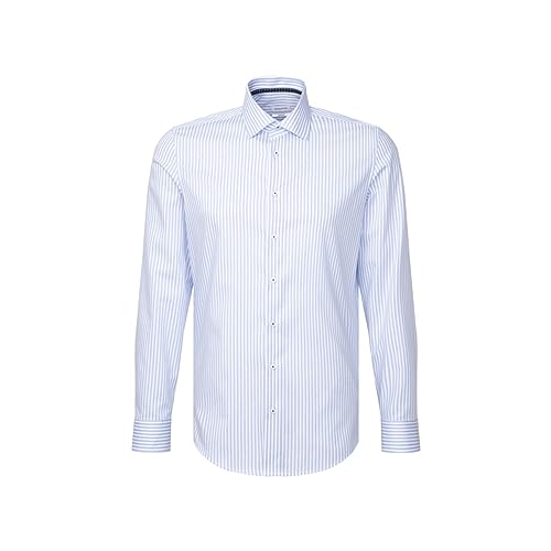 Seidensticker Męska koszula z długim rękawem Comfort Fit, jasnoniebieski, 45