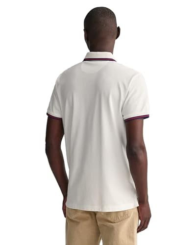 GANT Męska koszulka polo 3-call Tipping SOLID SS Pique, Eggshell, standardowa, Eggshell, XS