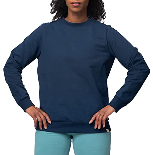 greenjama Damska koszulka o miękkiej jakości dresowej, bluza z certyfikatem GOTS, Ultramaryna, 44